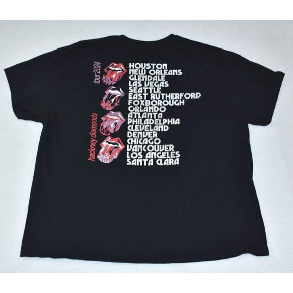 Rolling Stones ‘24 Carat Men's T Shirt Size 2XL Adult Black Concert Double Sided - Picture 10 of 11